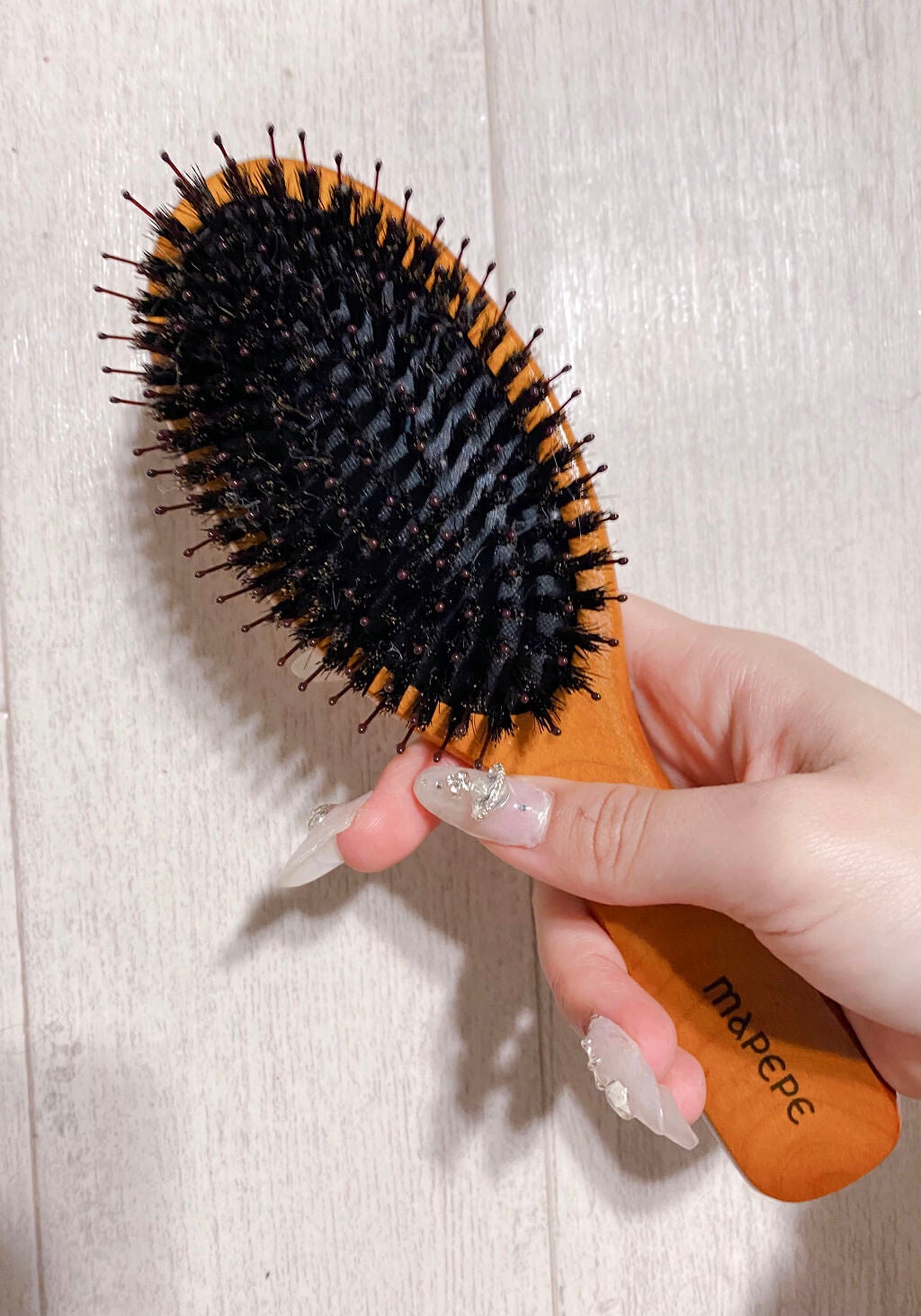 つやつや天然毛のミックスブラシ/マペペ/ヘアブラシを使ったクチコミ(3枚目)