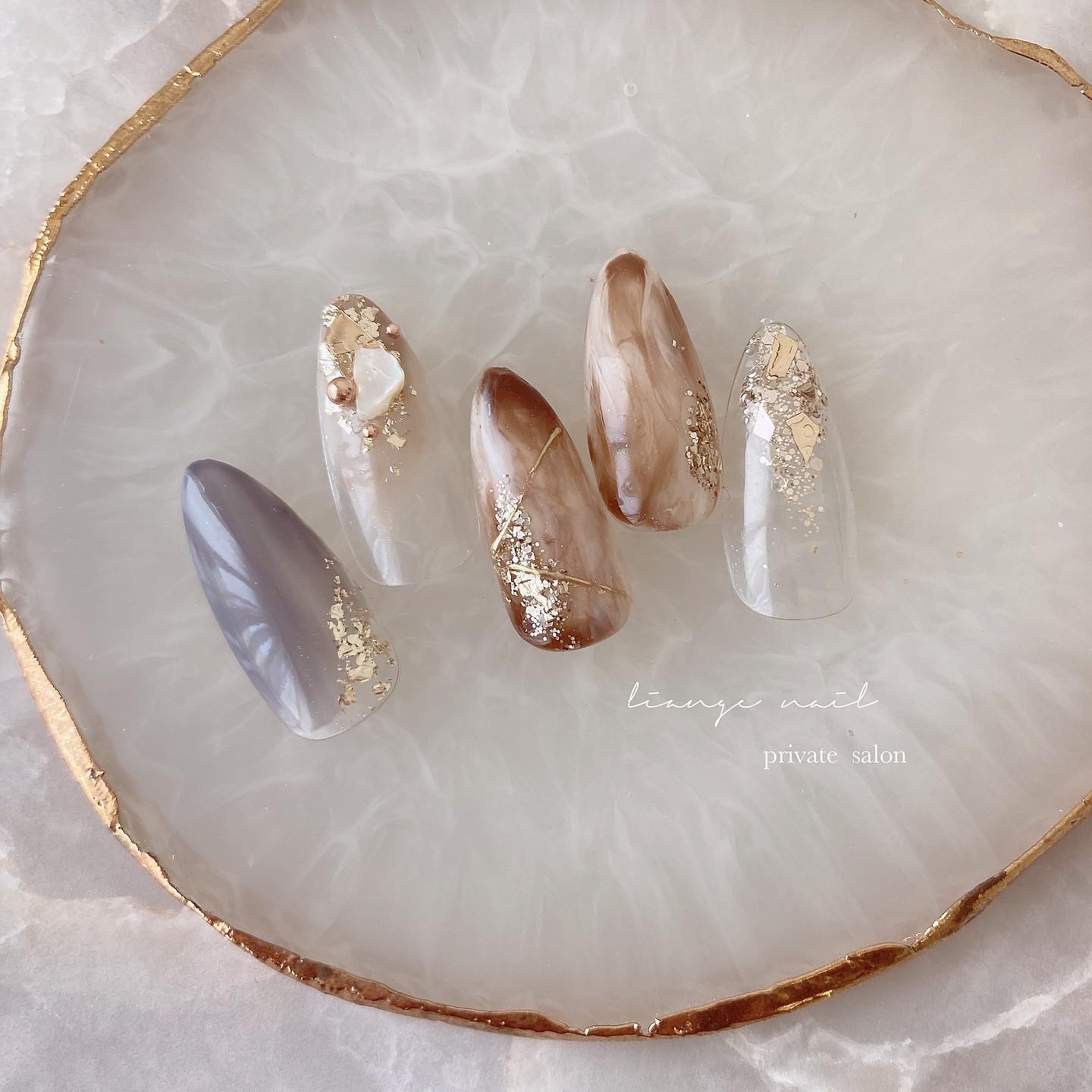 #リアンジェネイル,#柏ネイル,#ネイル,#ニュアンスネイル,#大人ニュアンスネイル,#ミラーネイル,#カフェラテネイル,#春ネイル,#シェルネイルのネイルデザイン