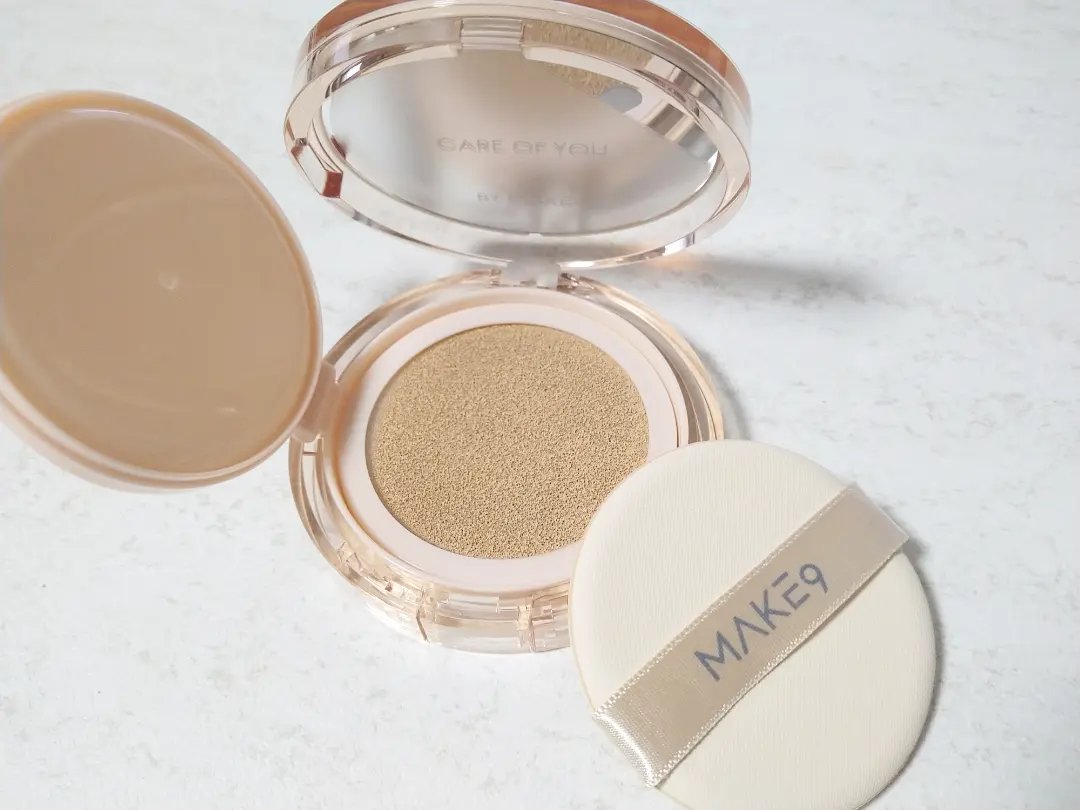 ヌードカーミンググロークッション/MAKE9/クッションファンデーションを使ったクチコミ（2枚目）