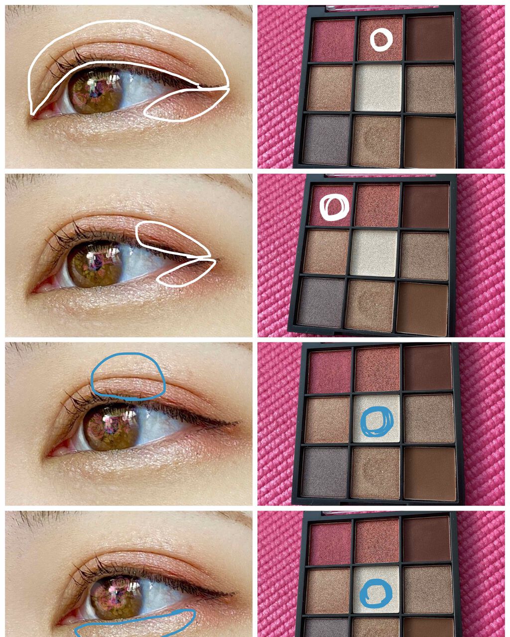 UR GLAM　BLOOMING EYE COLOR PALETTE/U R GLAM/アイシャドウパレットを使ったクチコミ（3枚目）
