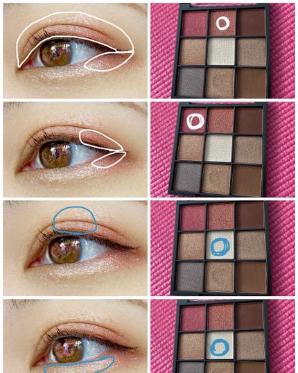 UR GLAM BLOOMING EYE COLOR PALETTE/U R GLAM/アイシャドウパレットを使ったクチコミ(3枚目)