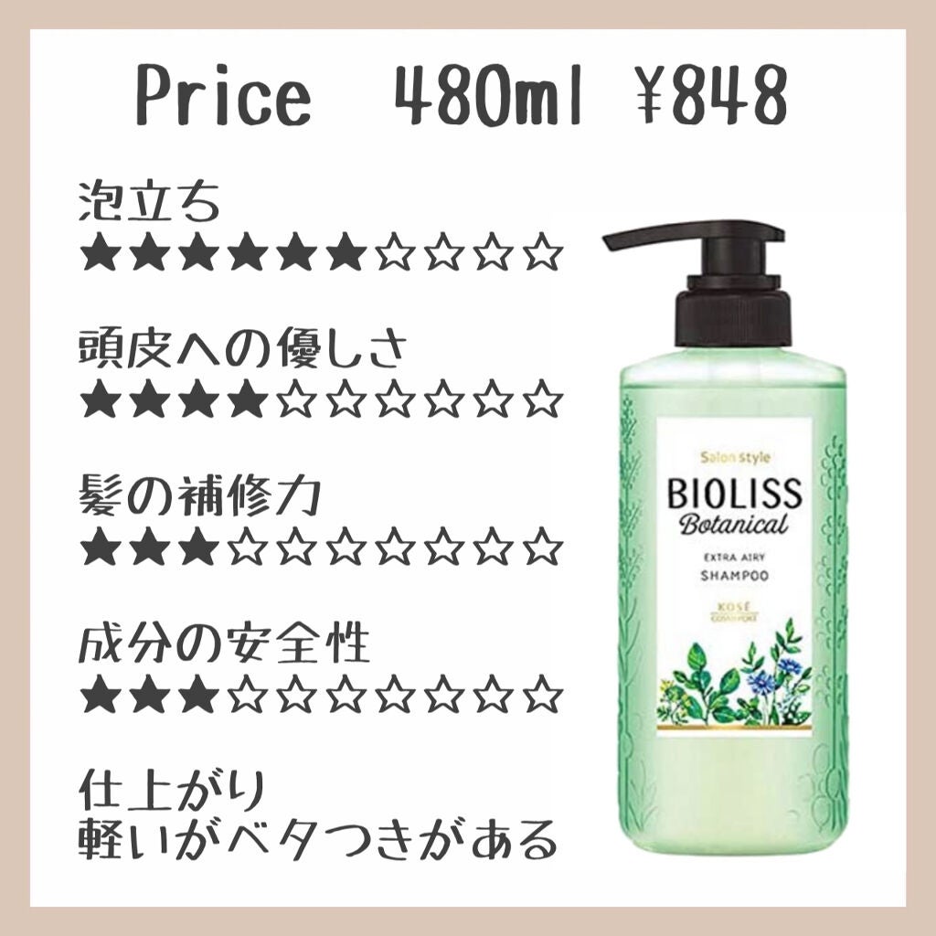 SS ビオリス ボタニカル シャンプー/コンディショナー(エクストラエアリー)/SSビオリス/市販シャンプーを使ったクチコミ(4枚目)