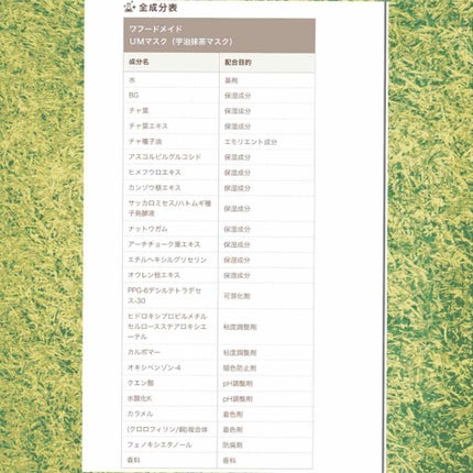 ワフードメイド 宇治抹茶マスク/pdc/シートマスク・パックを使ったクチコミ(2枚目)