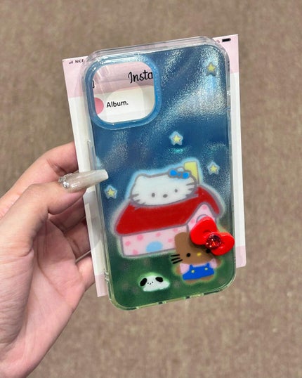 ケース大好きっ子 on LIPS 「黒い皮のキティがかわいい#iPhoneケース#購入品#ダイソー..」(1枚目)