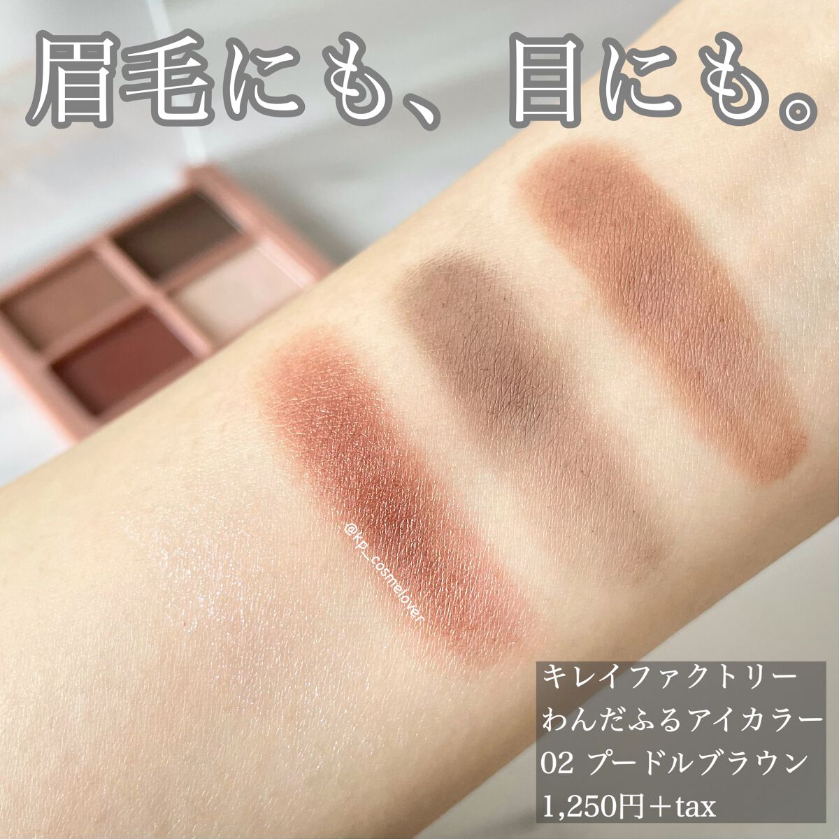 わんだふるアイカラー 02 プードルブラウン（レッド・ピンク系）/KIREI FACTORY/アイシャドウパレットを使ったクチコミ（1枚目）