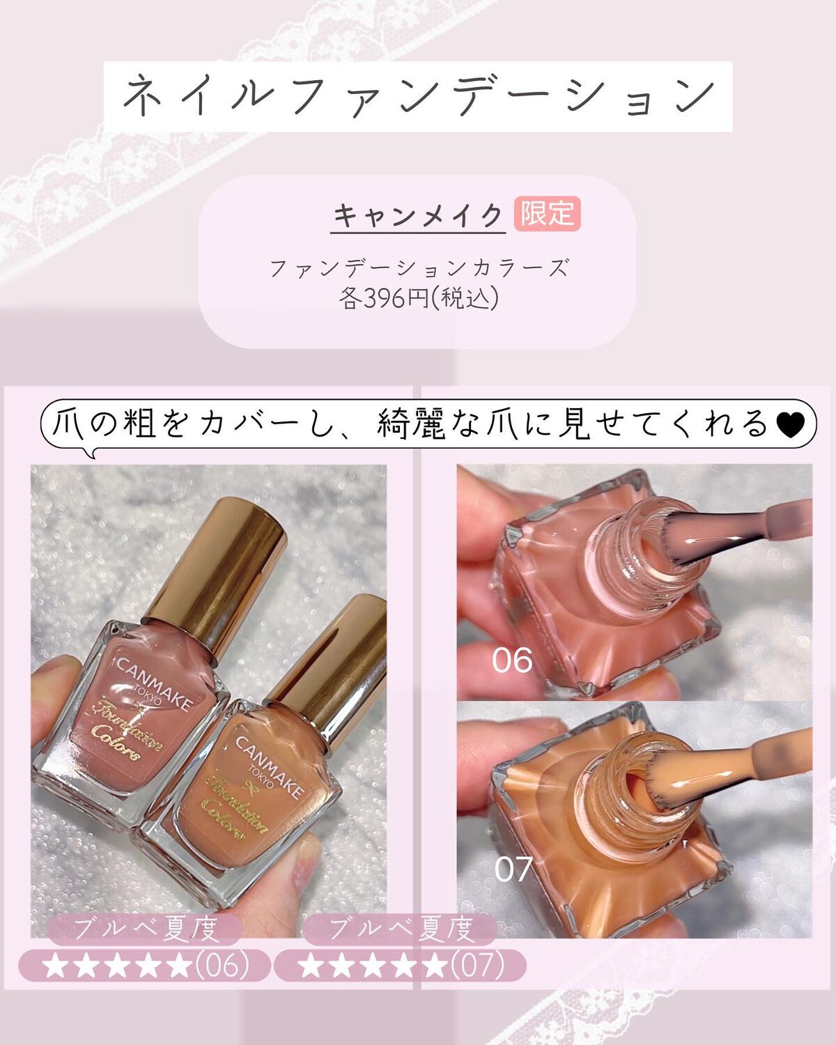 ファンデーションカラーズ/キャンメイク/マニキュアを使ったクチコミ(10枚目)