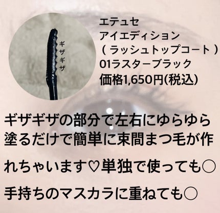 エテュセ アイエディション(ラッシュトップコート)/ettusais/マスカラトップコートを使ったクチコミ(2枚目)