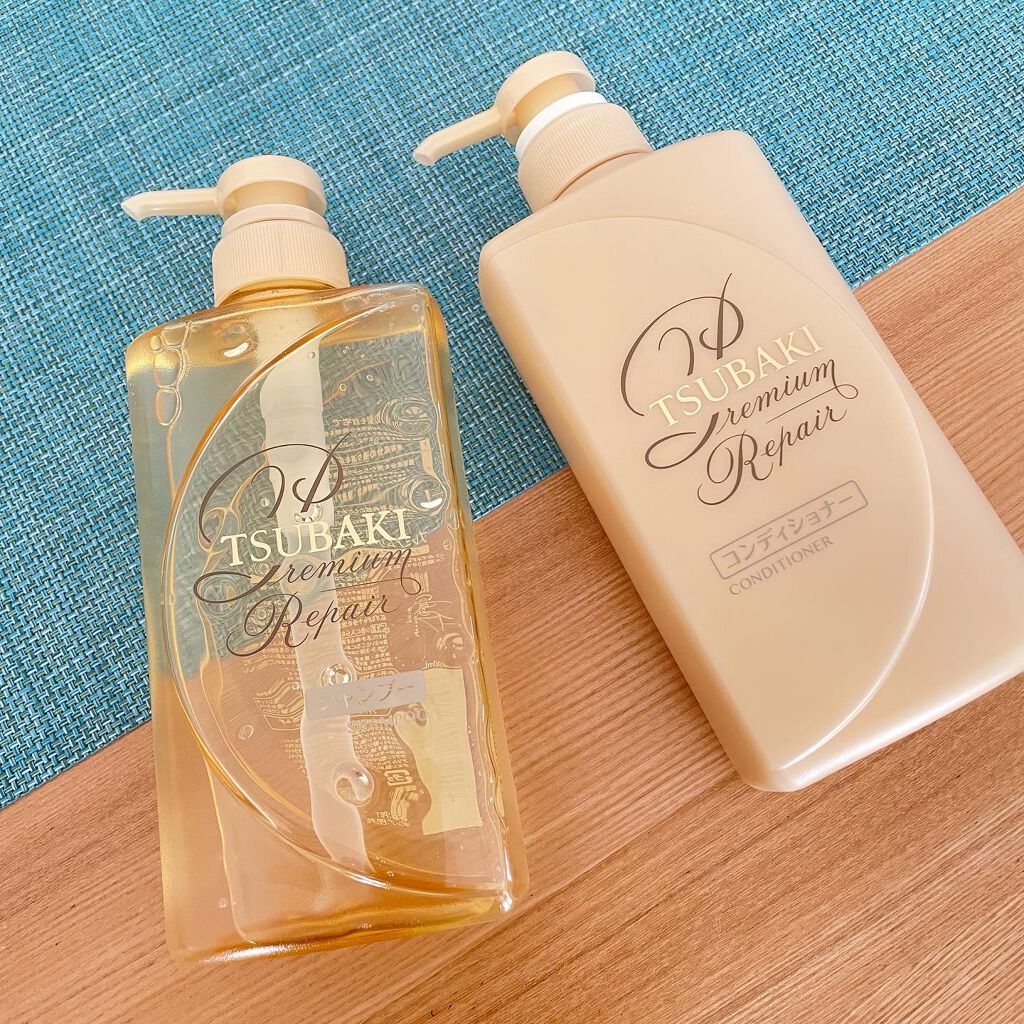 プレミアムリペア シャンプー／ヘアコンディショナー コンディショナー 490ml/TSUBAKI/市販シャンプーを使ったクチコミ（2枚目）