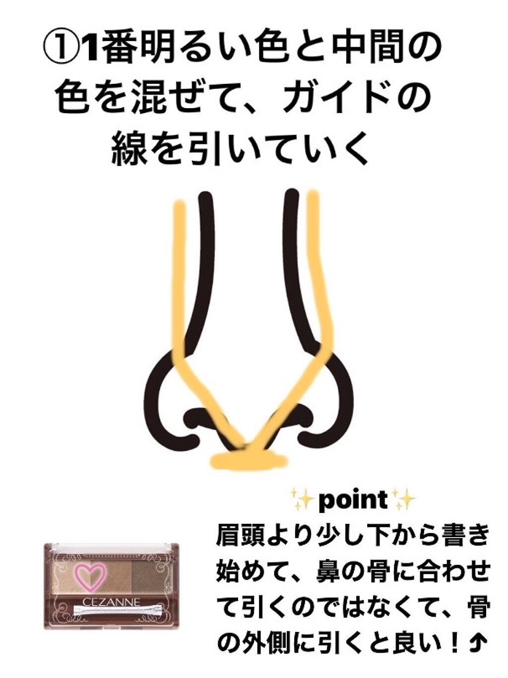 ノーズ＆アイブロウパウダー/CEZANNE/パウダーアイブロウを使ったクチコミ（3枚目）