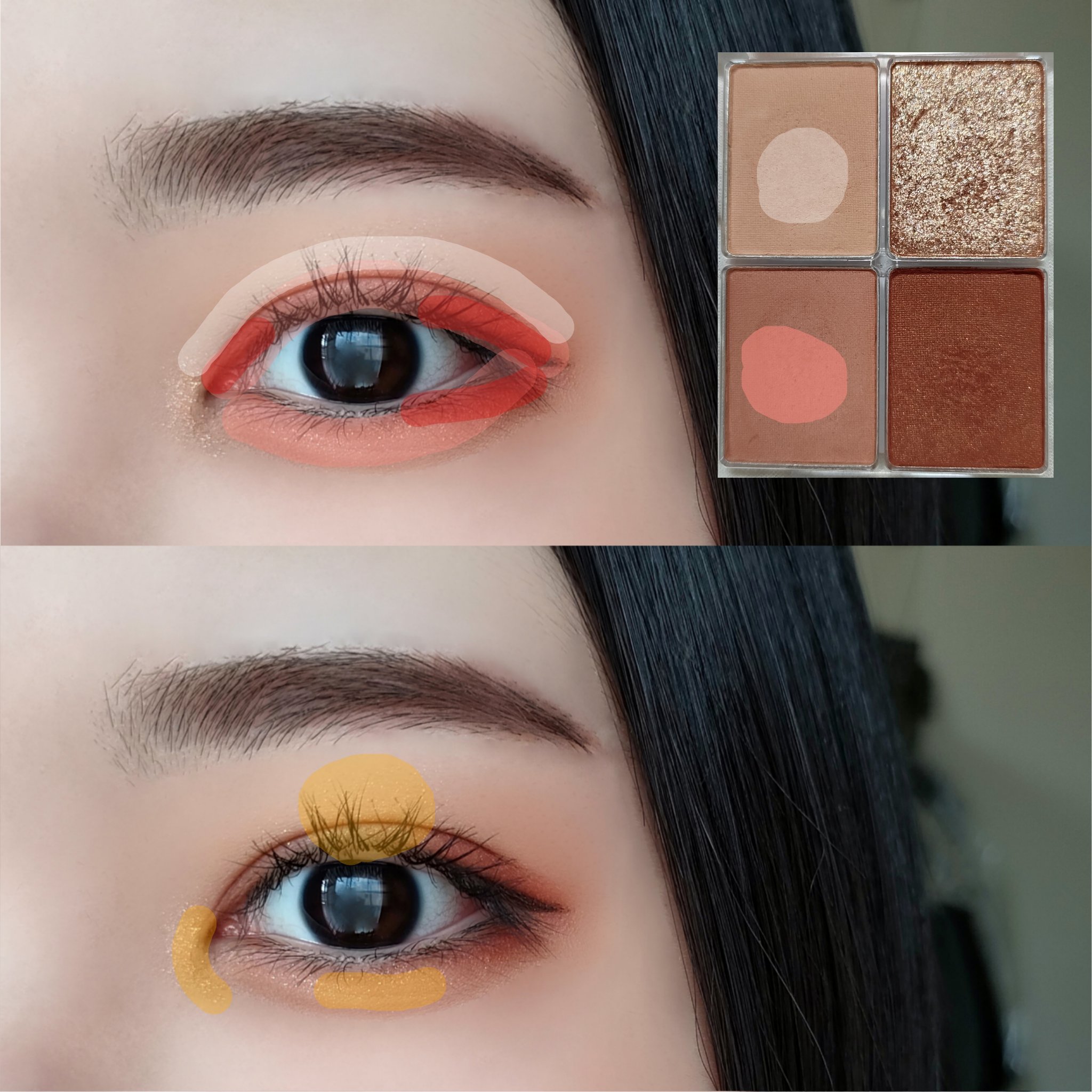 4色アイシャドウパレット/aZTK/アイシャドウパレットを使ったクチコミ（2枚目）