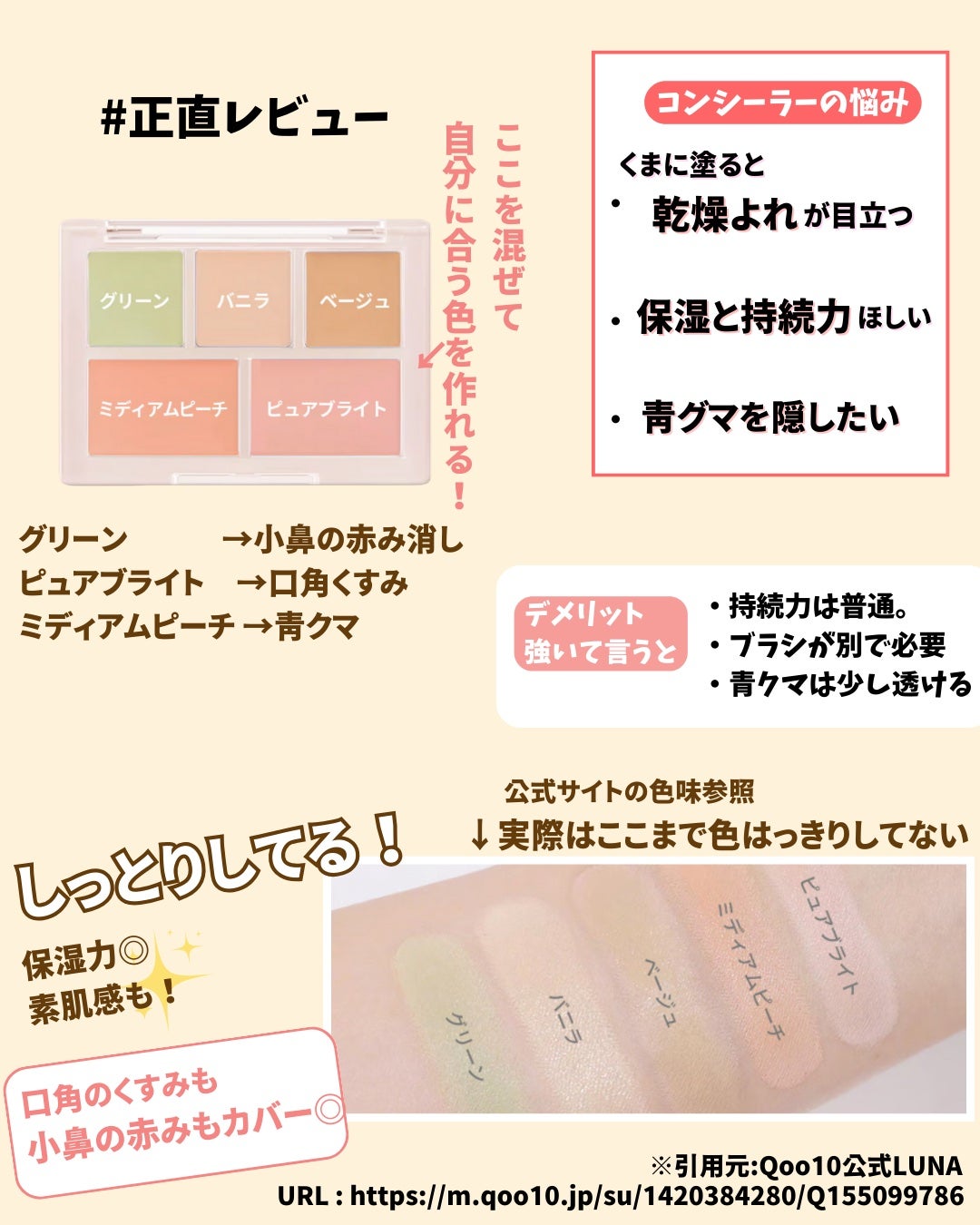 コンシールブレンダーパレット/LUNA/パレットコンシーラーを使ったクチコミ(4枚目)