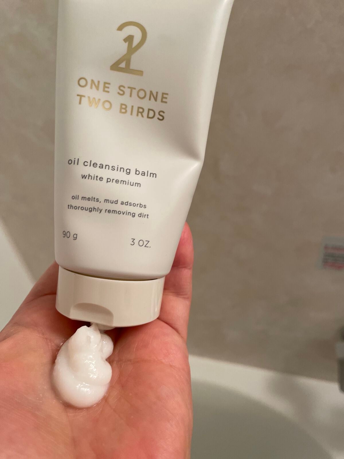 オイルクレンジングバーム ホワイトプレミアム/ONE STONE TWO BIRDS/クレンジングバームを使ったクチコミ(3枚目)