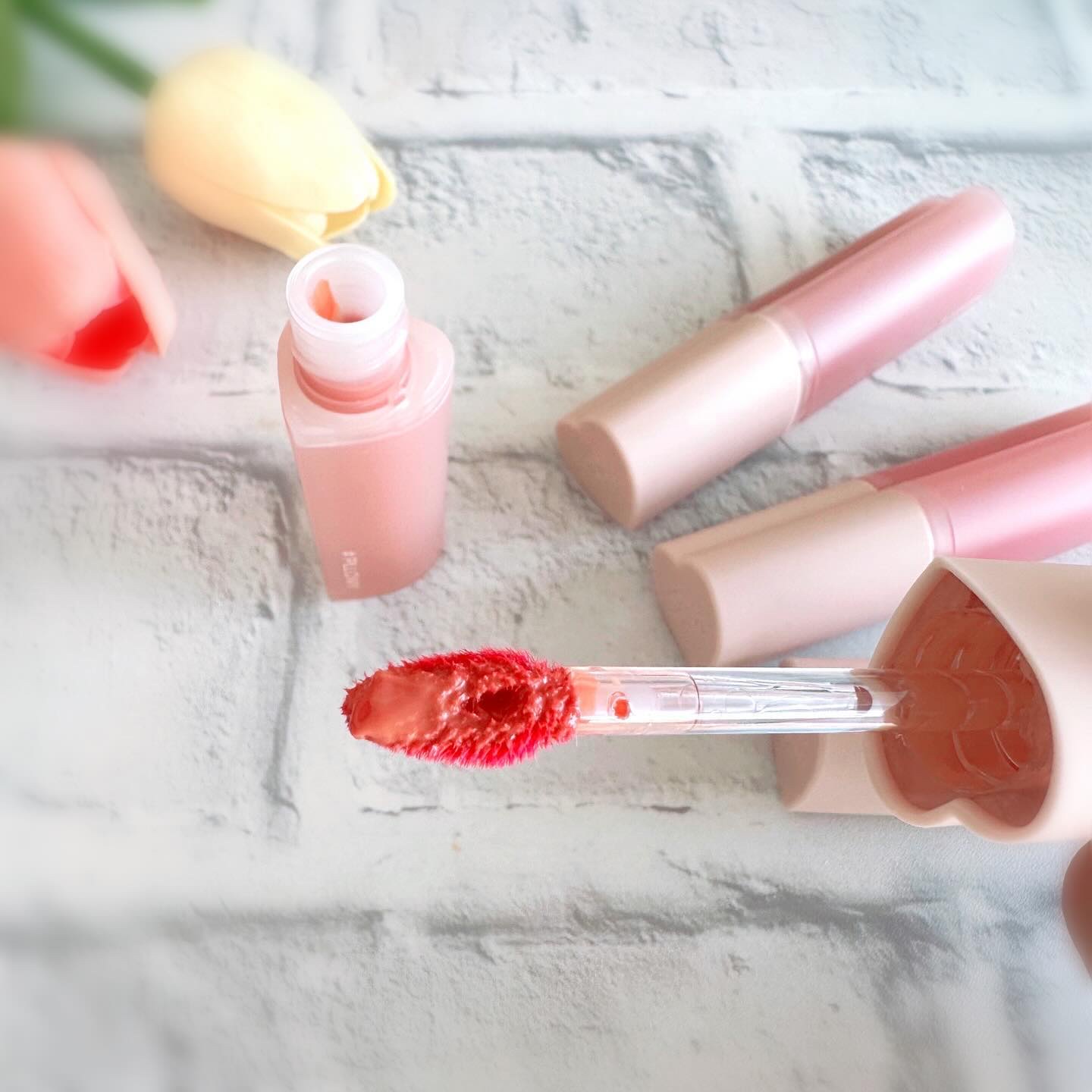 ハートクラッシュ ベアグレイズティント 06 パフィ(PUFFY)/HOLIKA HOLIKA/リップティントを使ったクチコミ（3枚目）