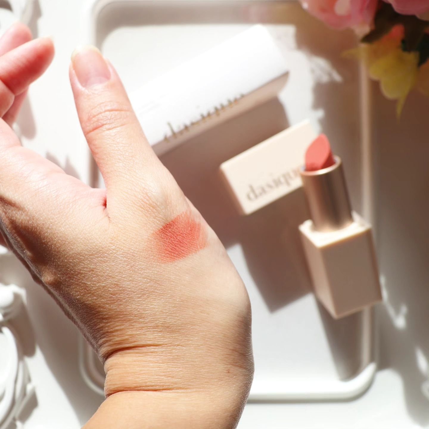 ソフトベルベット リップスティック 02 メープルラテ/dasique/口紅を使ったクチコミ（2枚目）