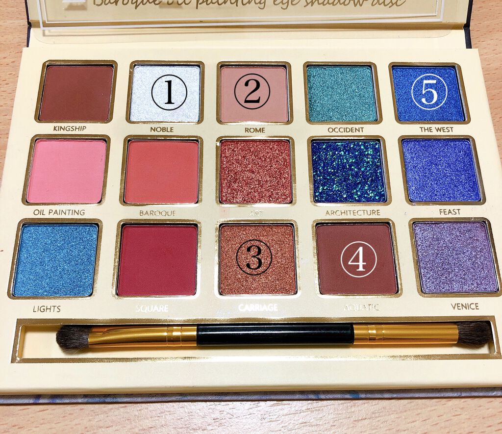 バロックペイント15色/PEONYELF/アイシャドウパレットを使ったクチコミ(5枚目)