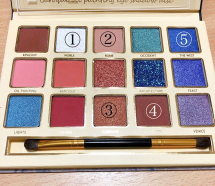 バロックペイント15色/PEONYELF/アイシャドウパレットを使ったクチコミ(5枚目)