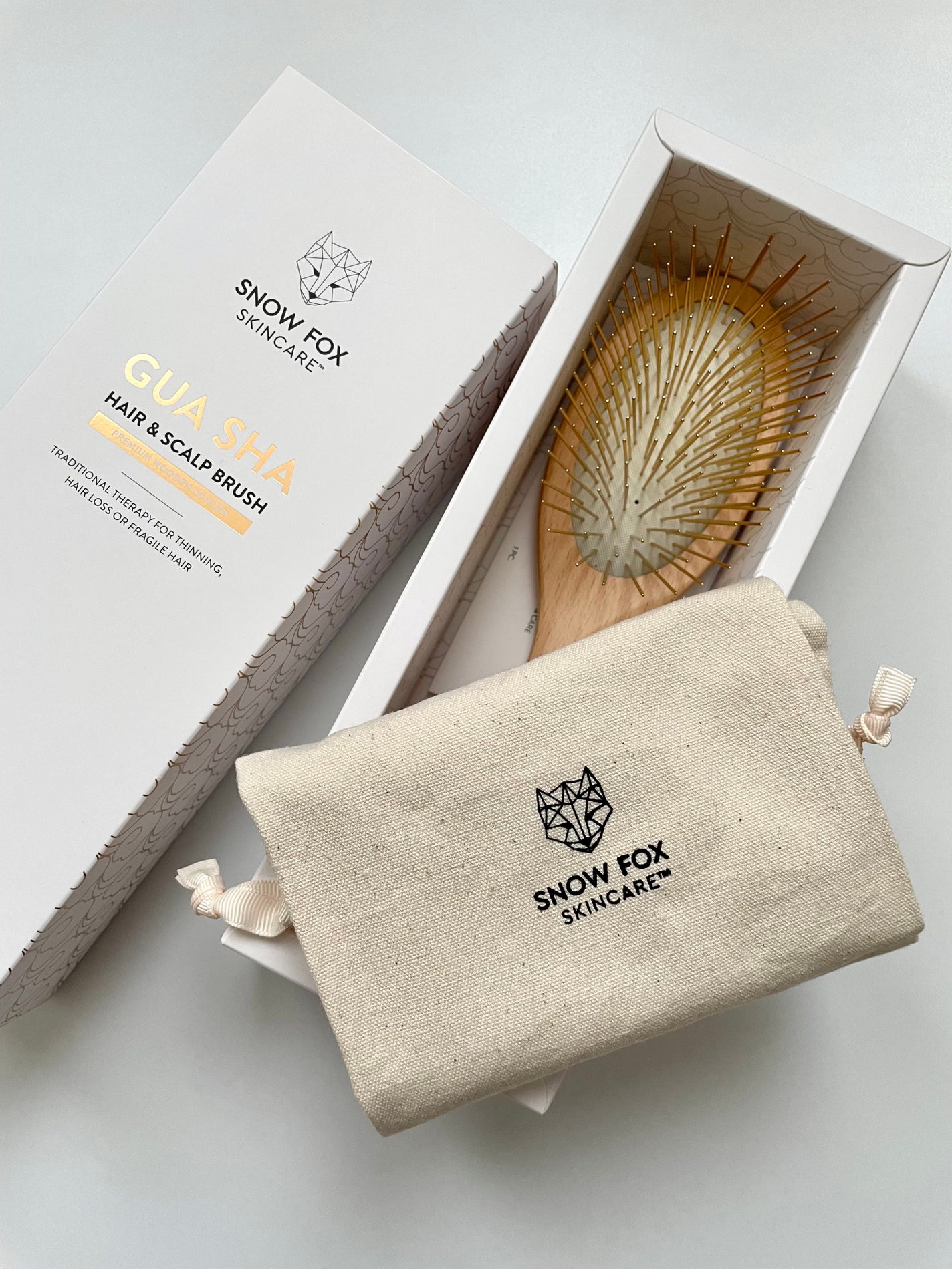 プレミアム FOXカッサ ウッド ヘアブラシ/SNOW FOX SKINCARE/メイクブラシを使ったクチコミ(3枚目)