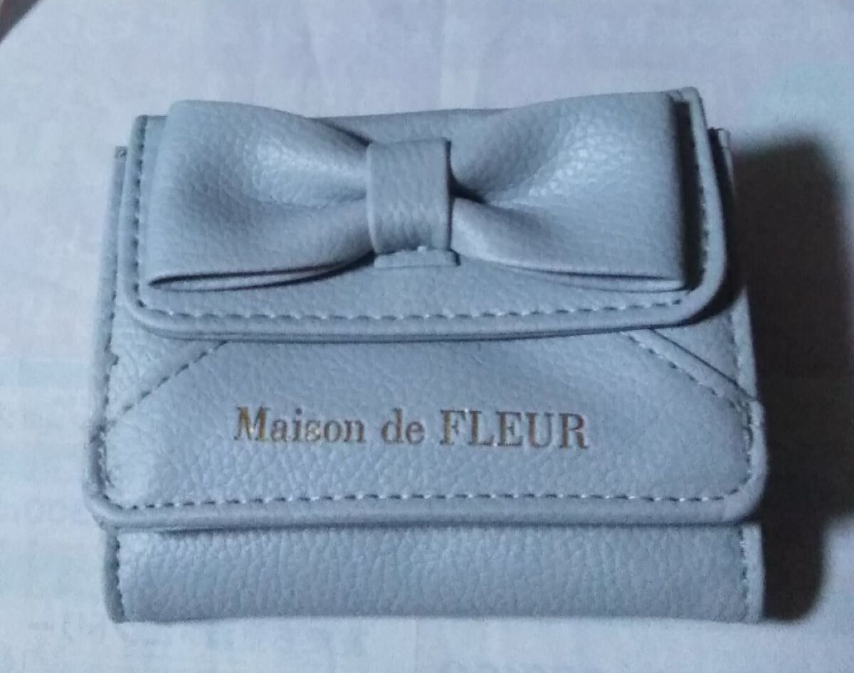 Maison de FLEUR カードケース　グレイッシュブルー