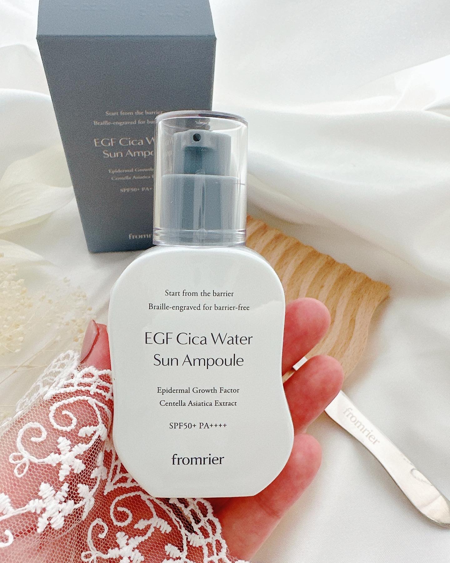 EGFシカウォーターサンアンプル/fromrier/日焼け止めローションを使ったクチコミ（3枚目）