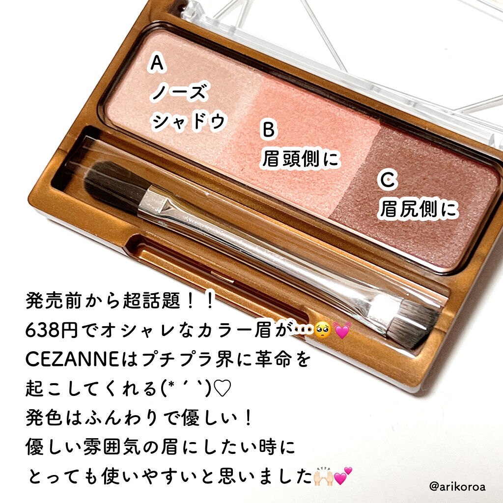 ノーズ＆アイブロウパウダー/CEZANNE/パウダーアイブロウを使ったクチコミ（2枚目）