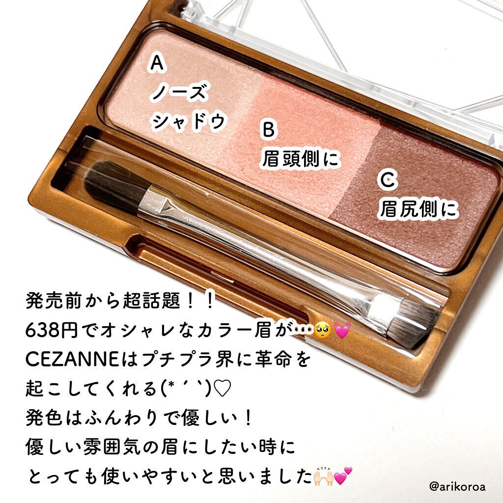 ノーズ&アイブロウパウダー/CEZANNE/パウダーアイブロウを使ったクチコミ(2枚目)