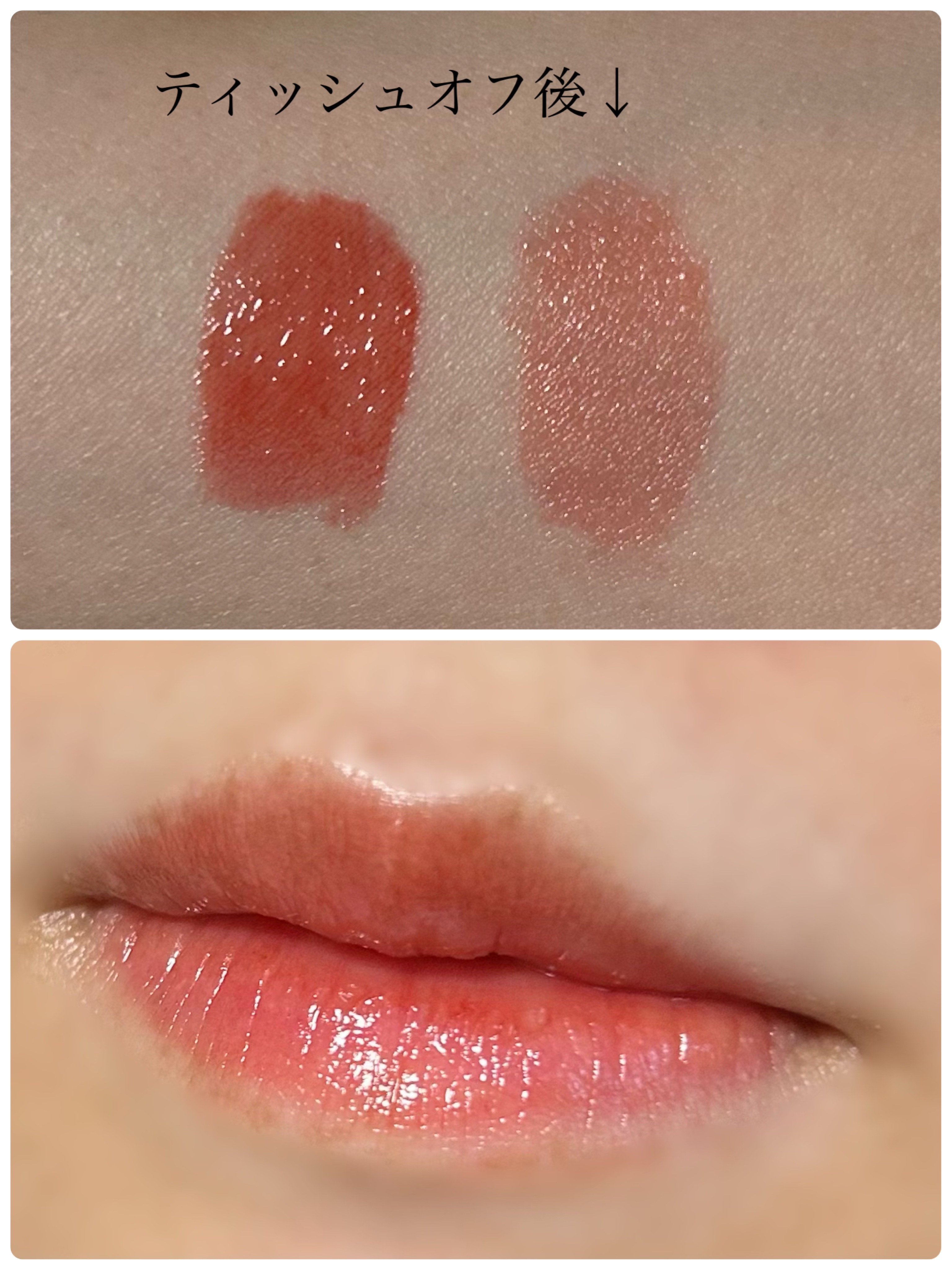 ペリペラ インク ムード グロイ ティント 02 CORAL INFLUENCER(イエベ必須コーラル)/PERIPERA/リップティントを使ったクチコミ（2枚目）