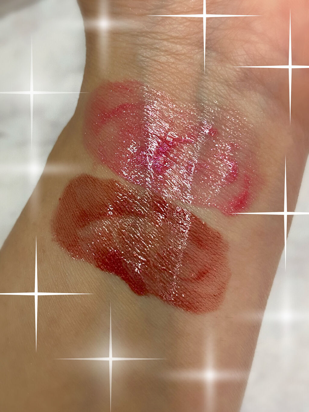 コンフォート リップオイル シマー 05 プリティインピンク(限定)/CLARINS/リップグロスを使ったクチコミ（3枚目）