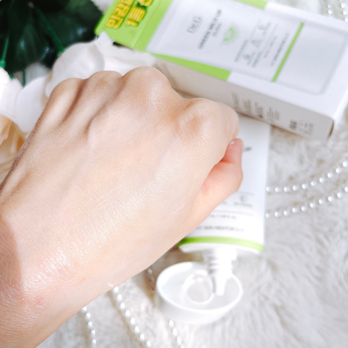 グリーンマイルドアップサンプラス/Dr.G/日焼け止めクリームを使ったクチコミ(4枚目)