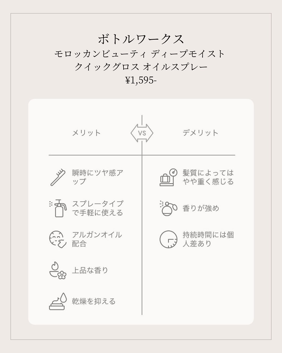 モロッカンビューティ ディープモイスト クイックグロス オイルスプレー/モロッカンビューティ/ヘアスプレーを使ったクチコミ(2枚目)