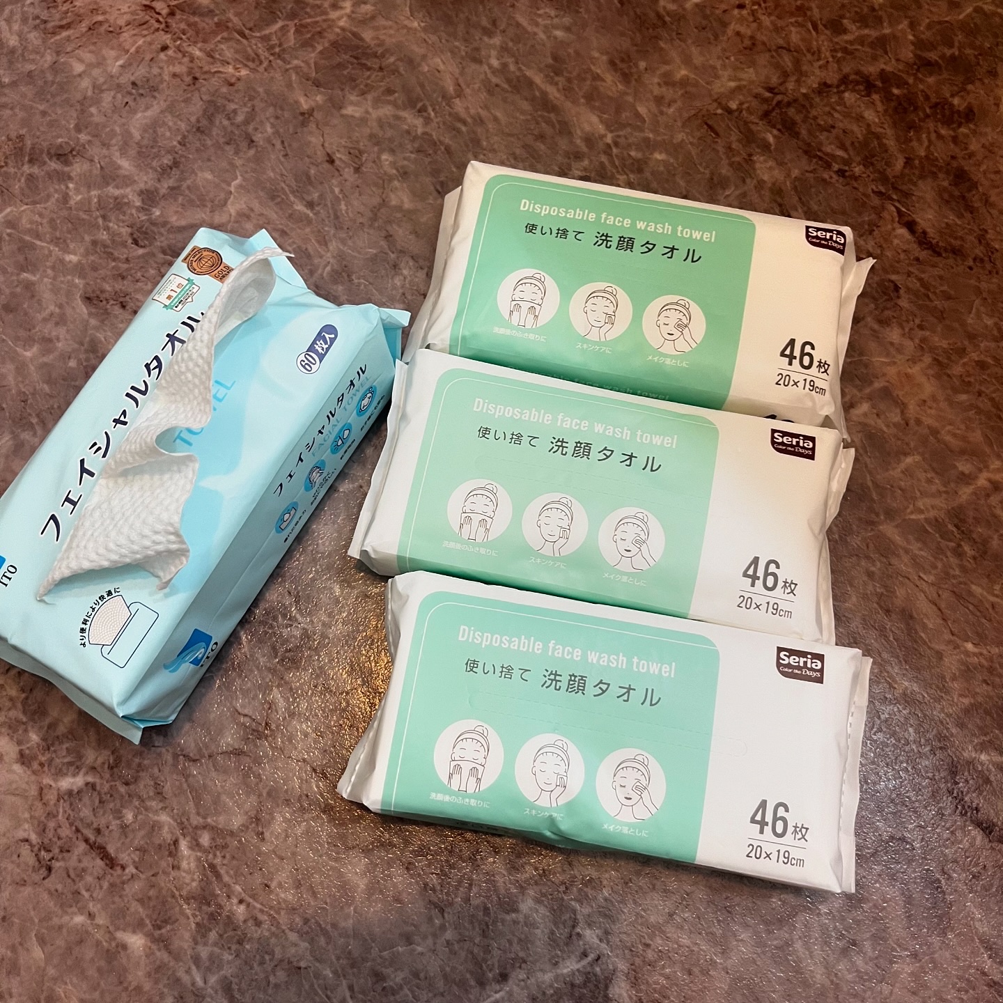 使い捨て洗顔タオル/セリア/クレンジングタオルを使ったクチコミ（1枚目）