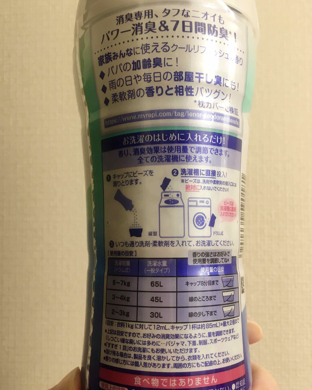 レノアプラス 衣類の消臭専用デオドラントビーズ クールリフレッシュの香り/レノア/柔軟剤を使ったクチコミ（2枚目）