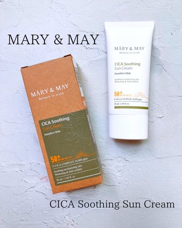 MARY&MAY シカスージングサンクリームのクチコミ「✔️MARY & MAY
CICA Soothing Sun Cream

SPF50+ PA.....」（1枚目）