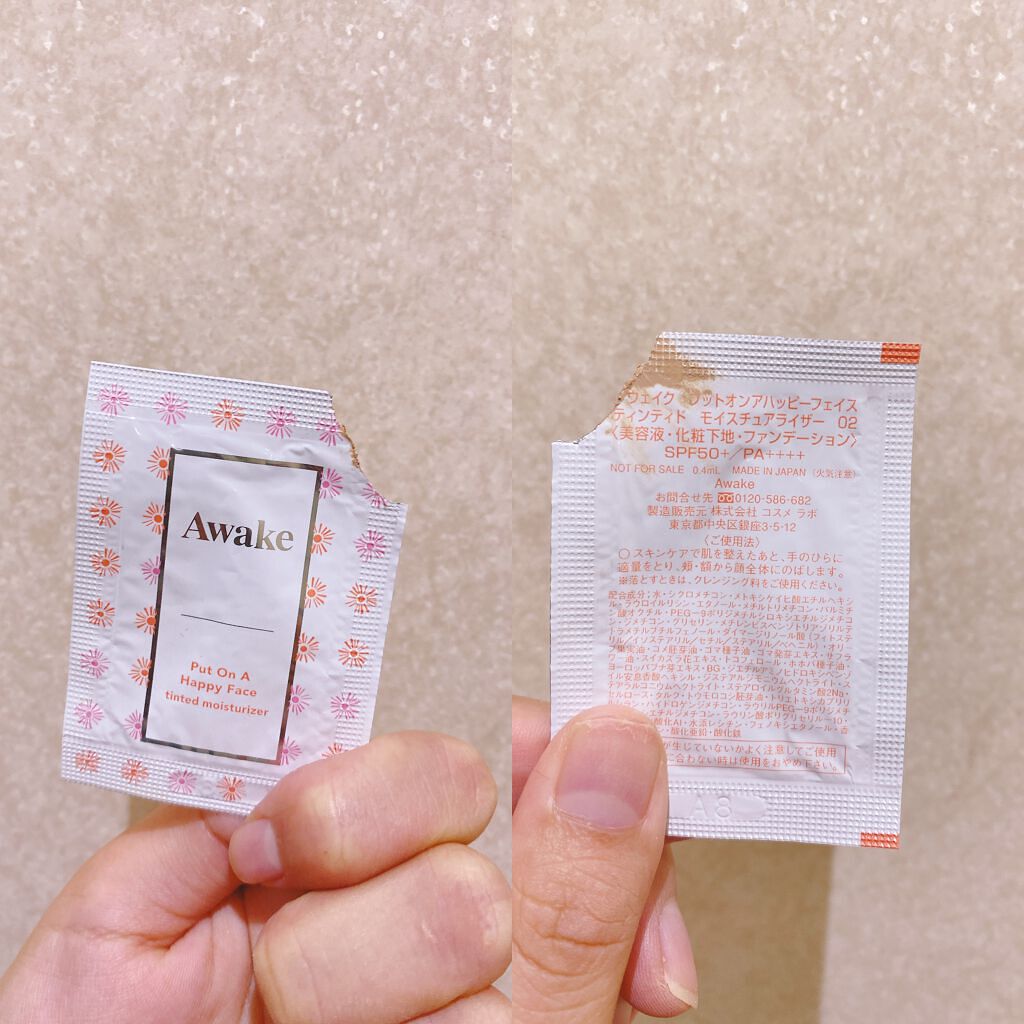 プットオンアハッピーフェイス ティンティド モイスチュアライザー 02 medium/Awake/CCクリームを使ったクチコミ（1枚目）
