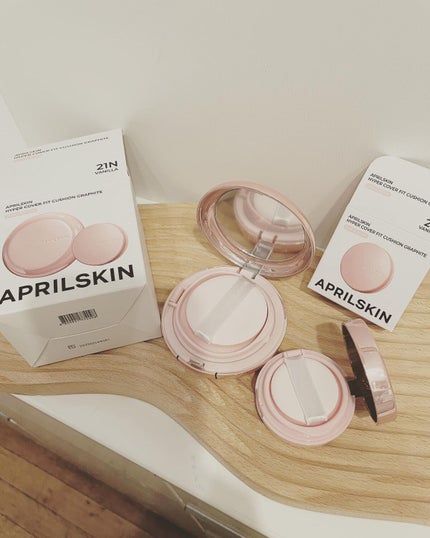 ハイパーカバーフィットクッション ピンク(桜エディション)/APRILSKIN/クッションファンデーションを使ったクチコミ(3枚目)