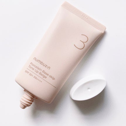 3番 ノーファンデ陶器肌トーンアップクリーム/numbuzin/化粧下地を使ったクチコミ(2枚目)