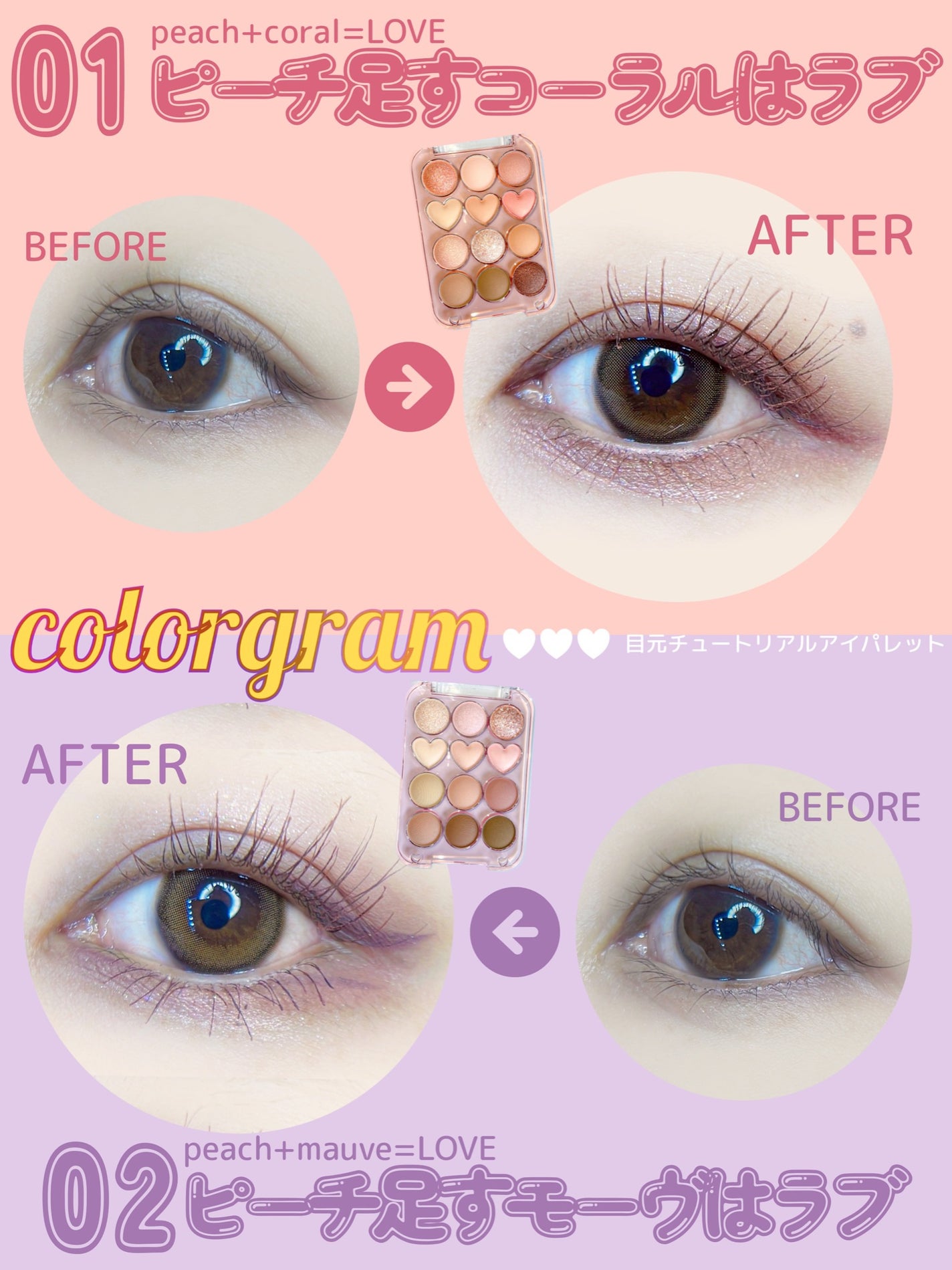 目元チュートリアルアイパレット/Colorgram/アイシャドウパレットを使ったクチコミ(4枚目)