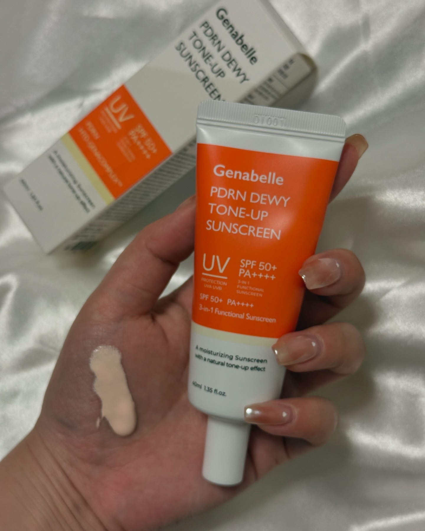PDRNデューイートーンアップサンスクリーン/Genabelle/日焼け止めミルクを使ったクチコミ（1枚目）