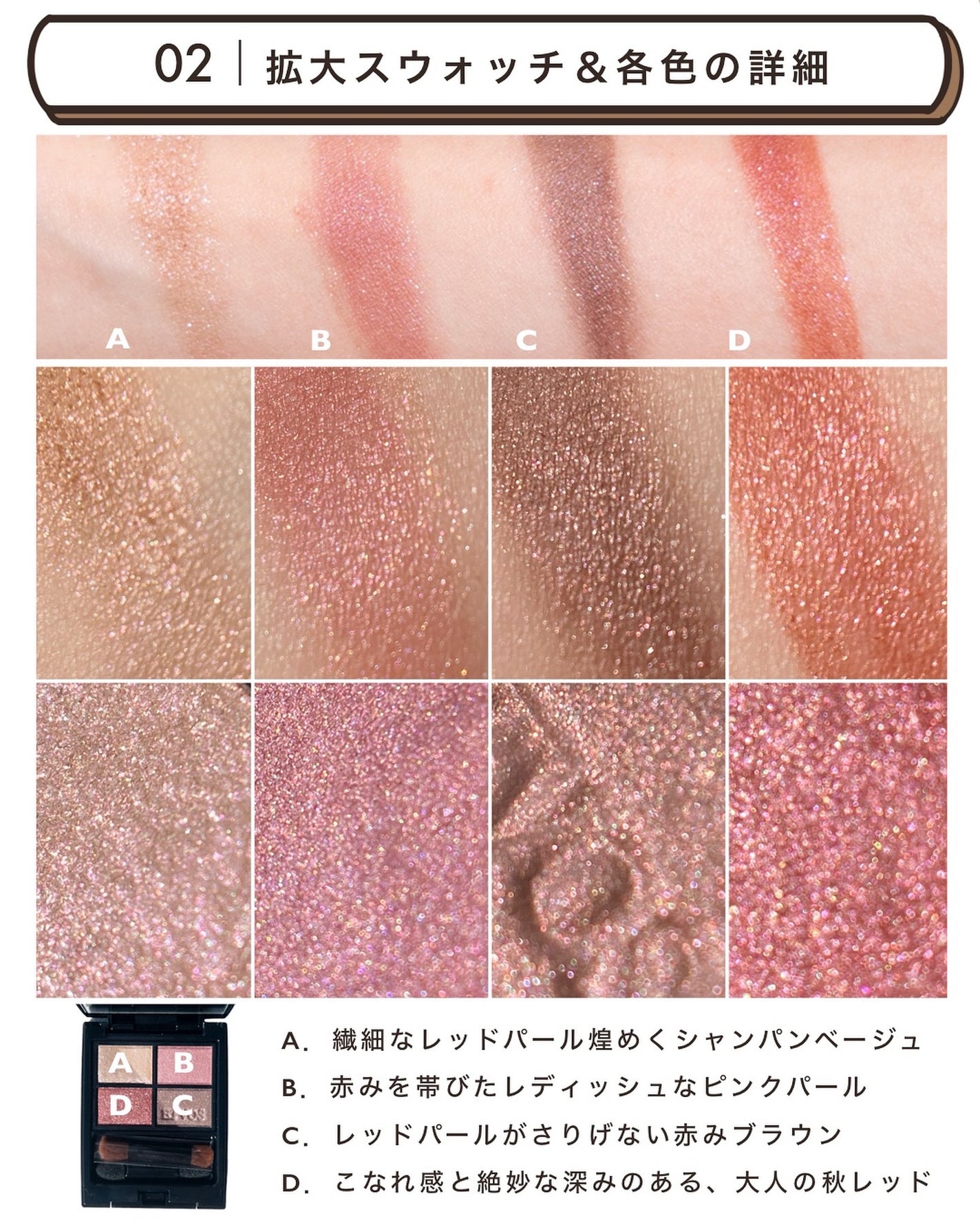 ミネラルクラッシィシャドー/エトヴォス/アイシャドウパレットを使ったクチコミ(4枚目)