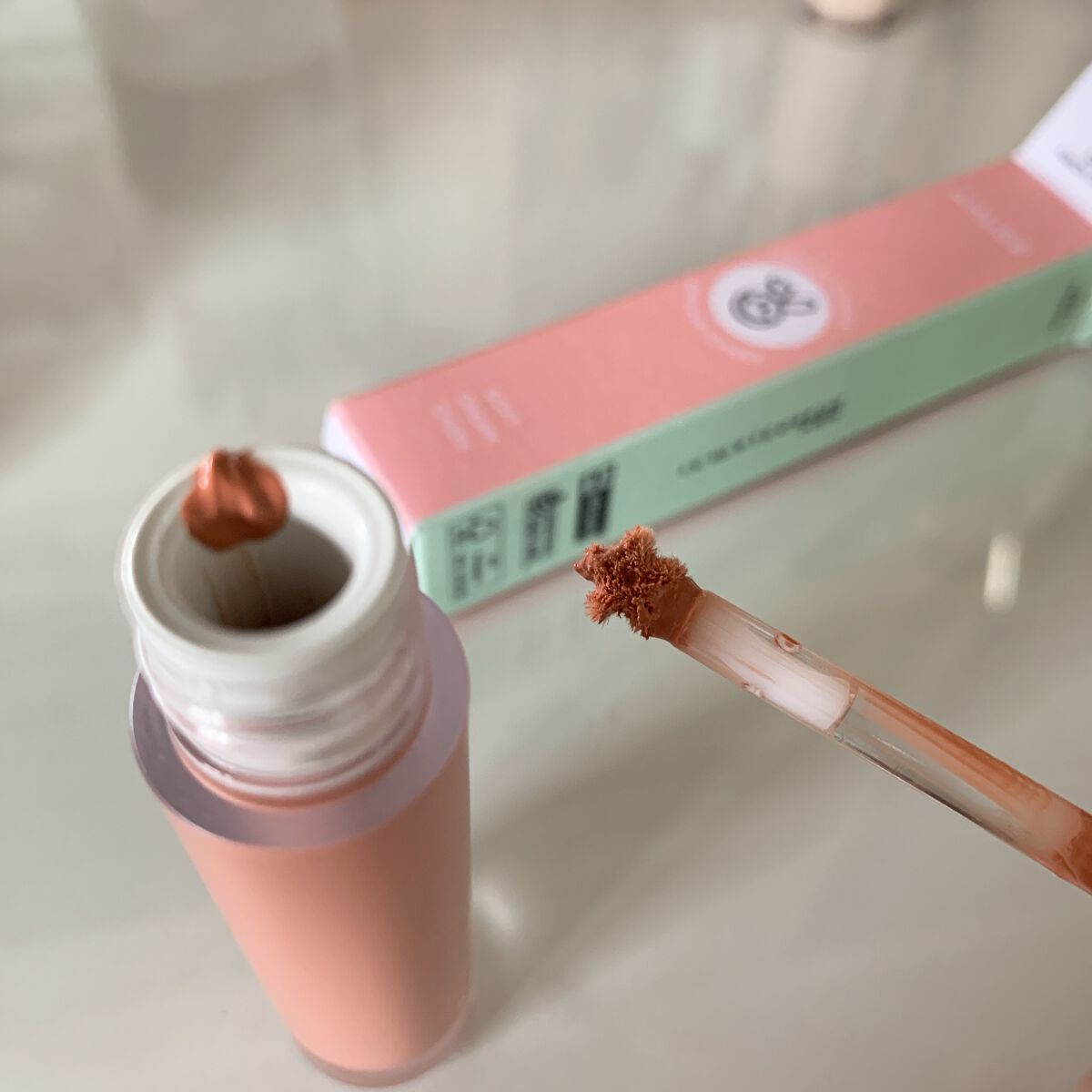 ソフトクリームチーク 03ピーチタン/AMUSE/リキッドチークを使ったクチコミ（2枚目）