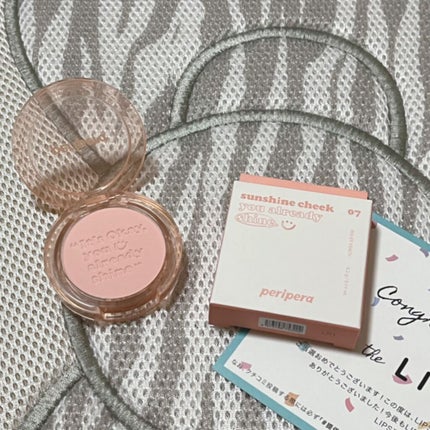 ピュア ブラッシュド サンシャイン チーク 07 MILKY PEACH(ヨーグルトもぐもぐ)/PERIPERA/パウダーチークを使ったクチコミ(2枚目)