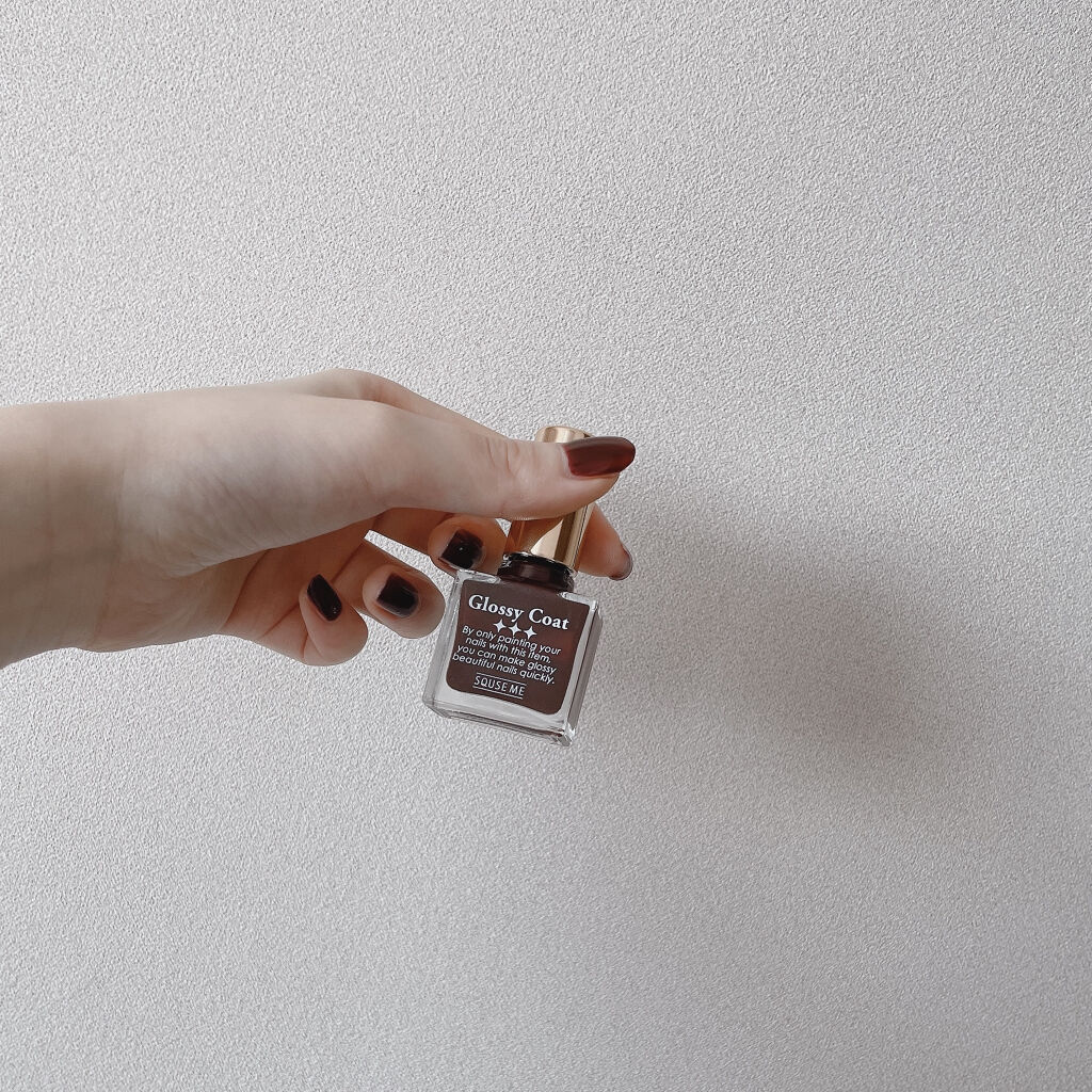 グロッシーコート バーガンディ【旧】/スキューズミー/オールインワンネイルを使ったクチコミ（2枚目）