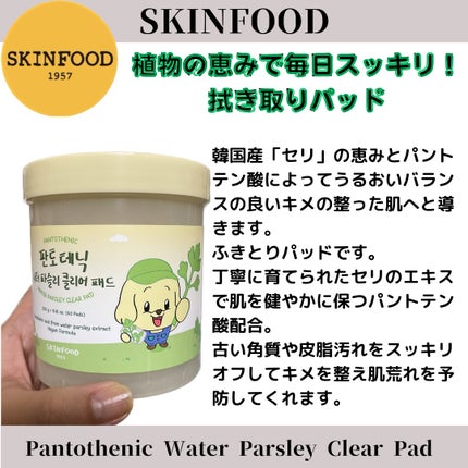 パントテン ウォーターパセリ クリアパッド/SKINFOOD/トナーパッドを使ったクチコミ(3枚目)