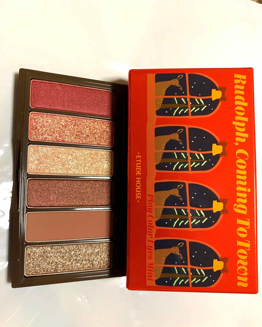 ルドルフ プレイカラー アイシャドウミニ トナカイ/ETUDE/アイシャドウパレットを使ったクチコミ(2枚目)