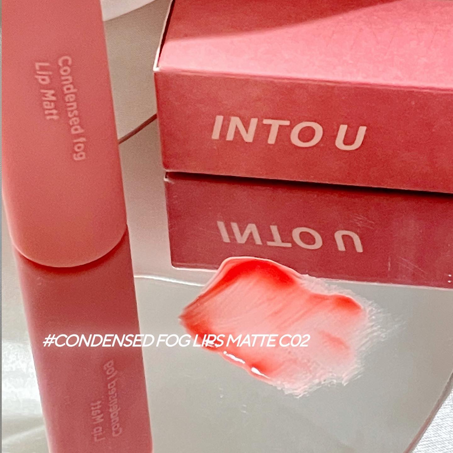 コンデンスフォグリップマット/INTO U/口紅を使ったクチコミ（2枚目）