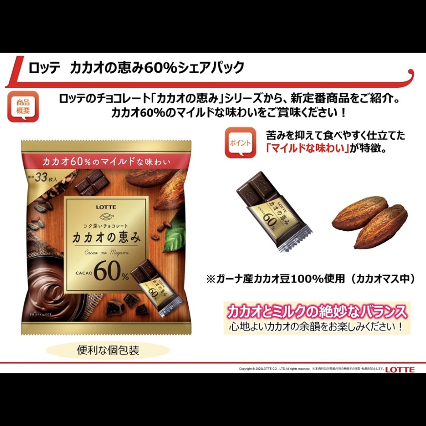 カカオの恵み60％シェアパック/ロッテ/食品を使ったクチコミ（3枚目）