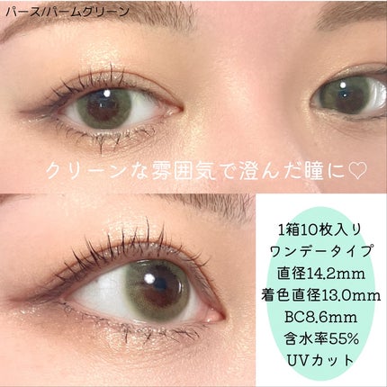 perse 1day パームグリーン/perse/ワンデー(1DAY)カラコンを使ったクチコミ(2枚目)