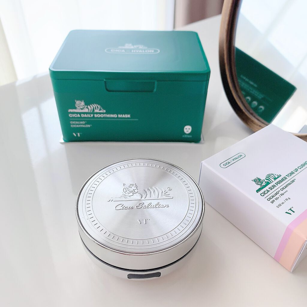 CICA サンプライマー トーンアップ クッション/VT/クッションファンデーションを使ったクチコミ（1枚目）