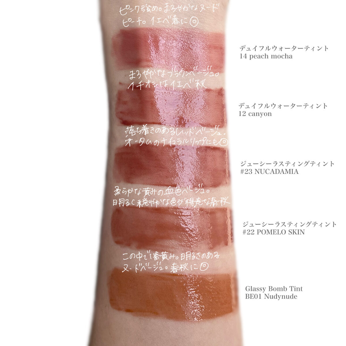 ジューシーラスティングティント/rom&amp;nd/リップティントを使ったクチコミ（2枚目）