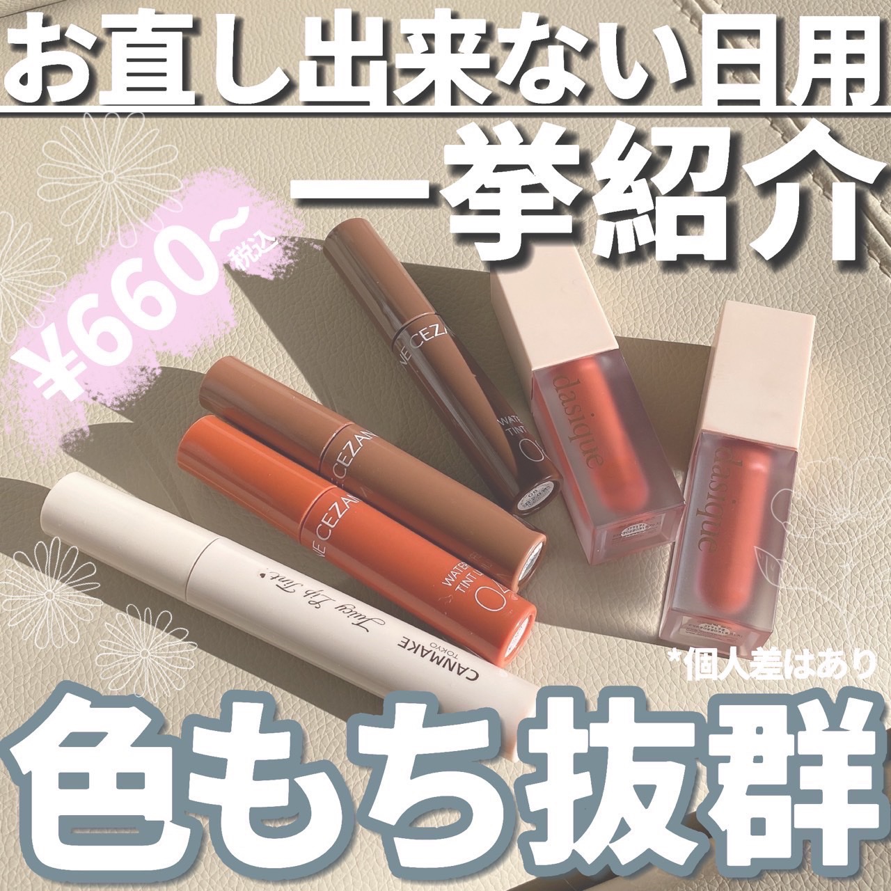 ウォーターグロスティント #04 Blooming Red/dasique/リップティントを使ったクチコミ（1枚目）