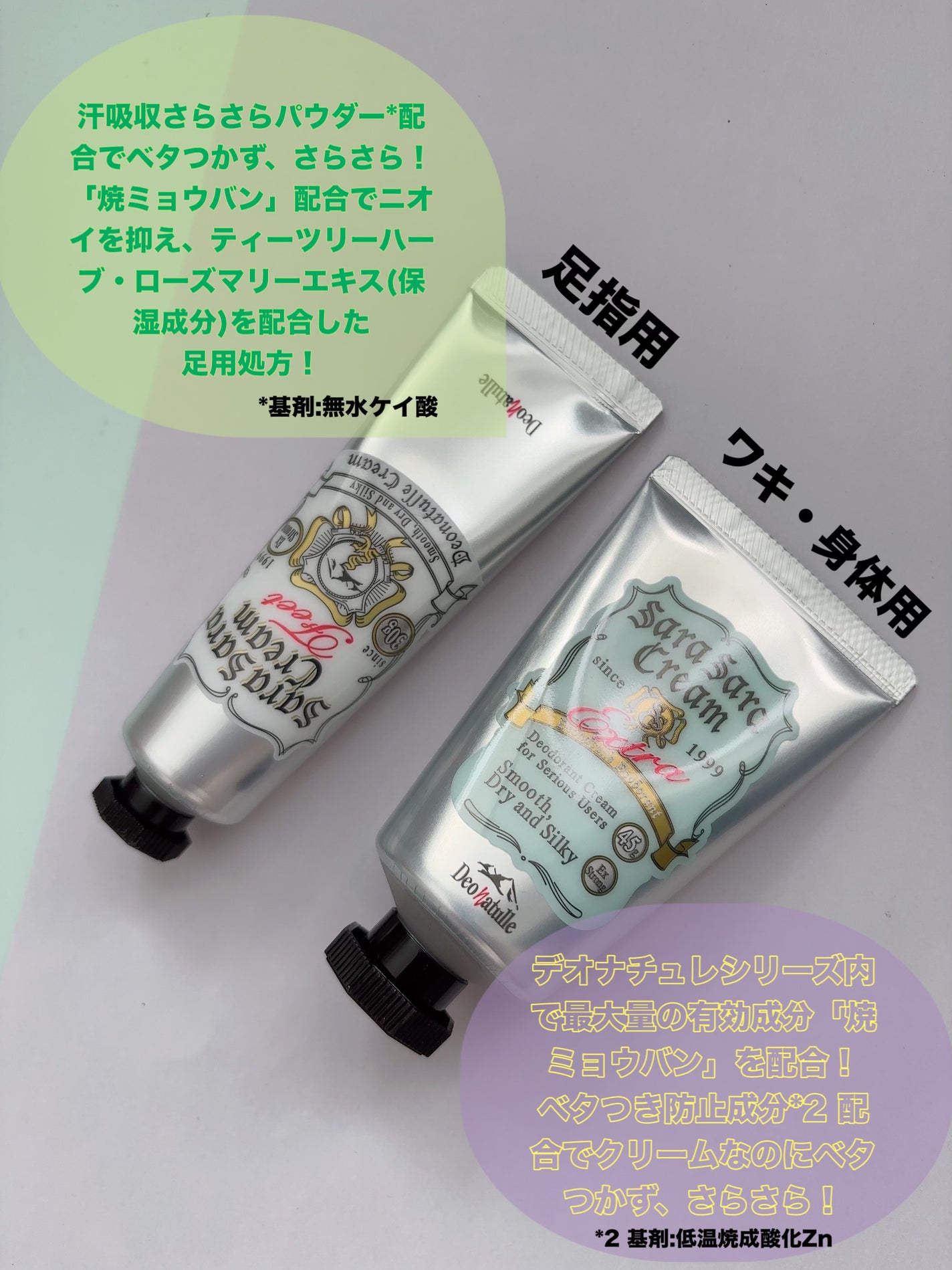 薬用足指さらさらクリーム/デオナチュレ/デオドラント・制汗剤を使ったクチコミ(3枚目)